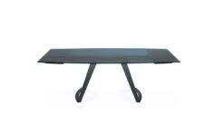IROISE | Dining Table With Extensions - Blue Glass -Exquisite Furniture Store Iroise Table De Repas Allonge Bleu Face1 V2