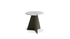 NENUPHAR | Pedestal Table Bianco Carrare -Exquisite Furniture Store NENUPHAR DESSERTE ROND CARRARE FACE