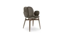 PULP | Dining Armchair In Stained Ash Wood -Exquisite Furniture Store PULP Bridge Frene cuir eos pers01 1